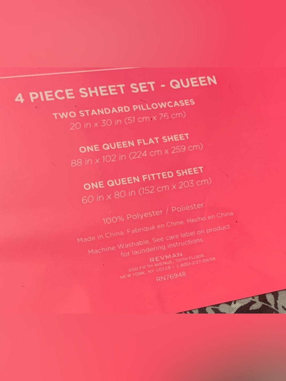 Betsey Johnson Black Floral Skull Queen Sheet Set with Pink Accents - Picture 2 of 2